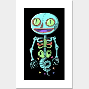 Mexican skeleton with tail Posters and Art